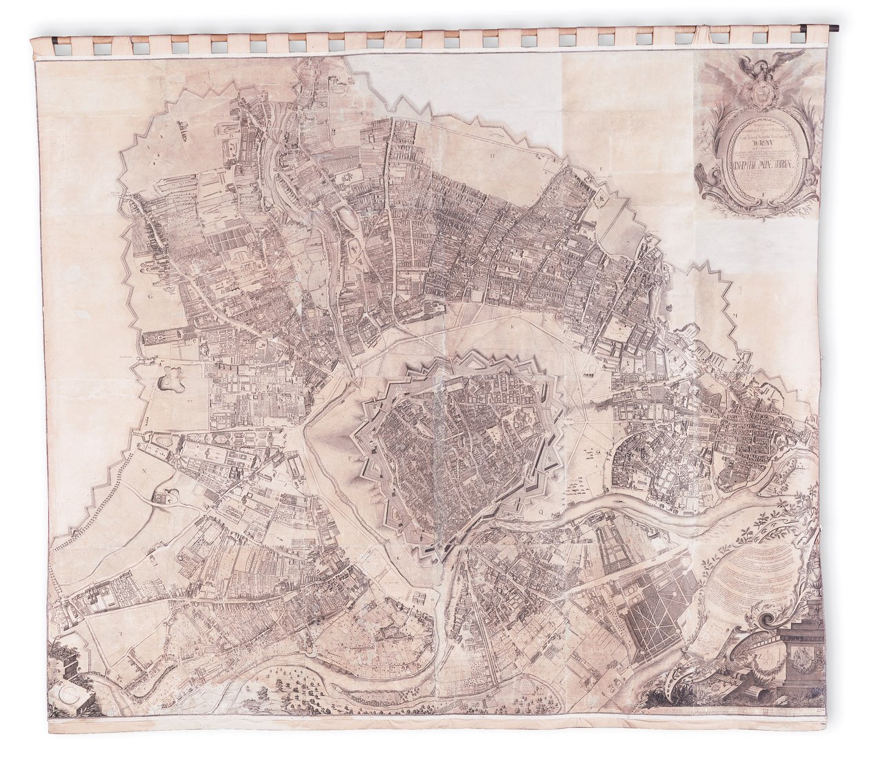 ウィーンの壁地図、1776年または77年 作： ジョセフ・ダニエル・フーバー