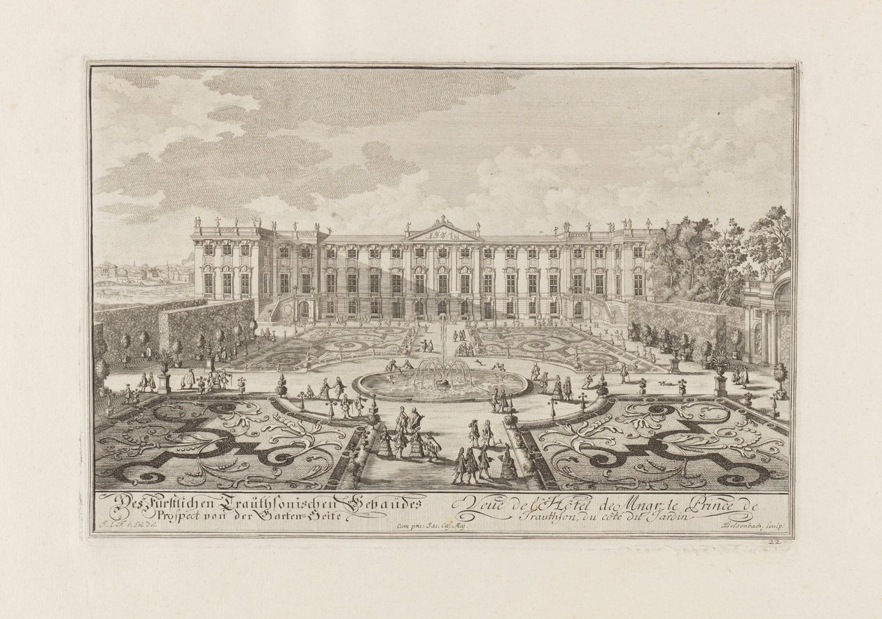 1719年、ウィーンのパレ・トラウトソン。 作： ジョセフ・エマニュエル・フィッシャー・フォン・エルラッハ