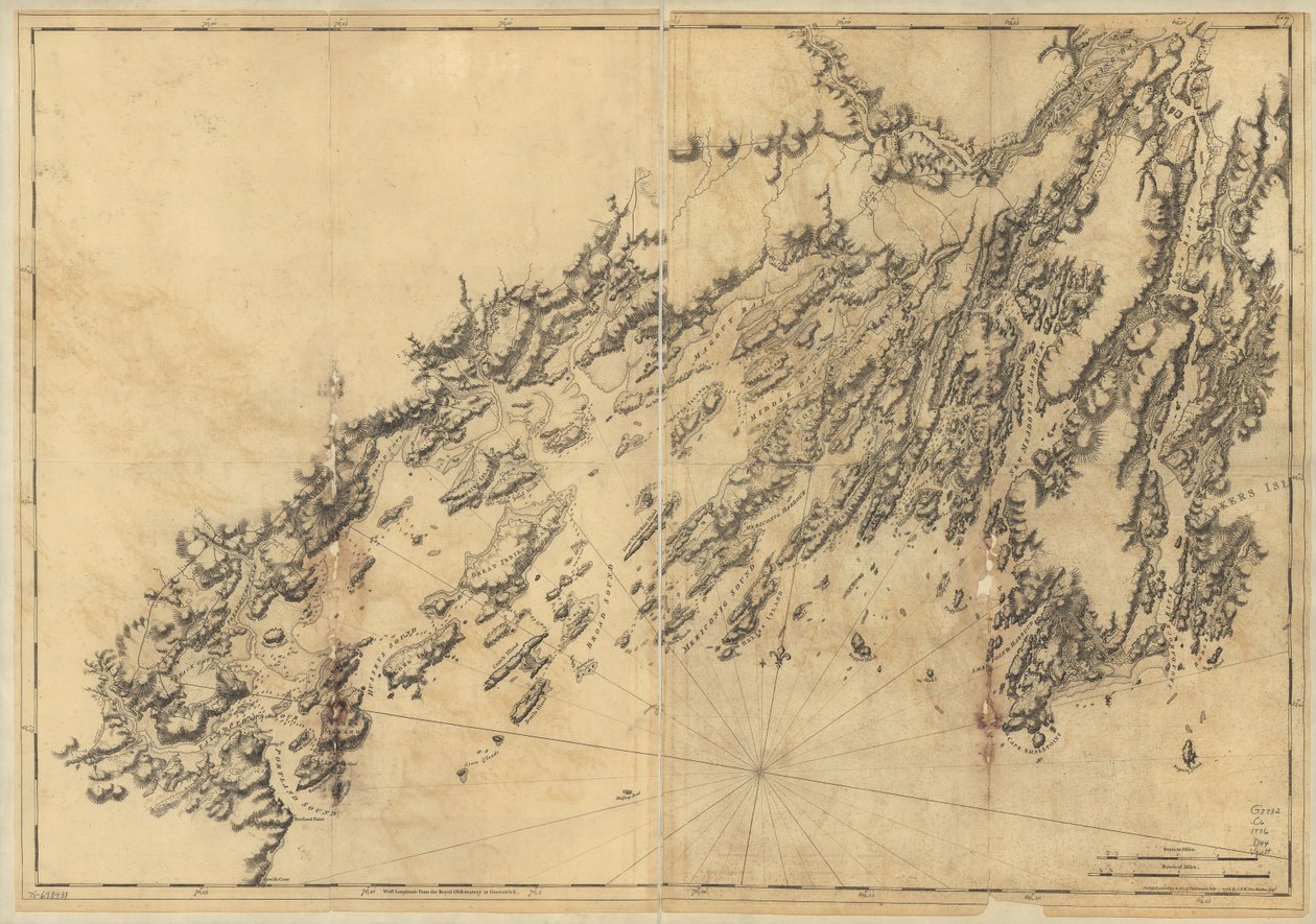 ソルター島からポートランド ヘッドまでのメイン州の海岸。 作： ジョセフFWデバレス