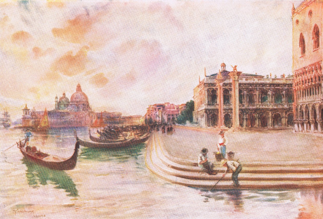 Hutchinsons Picturesque Europeのヴェネツィアのモロ、Hutchinson＆Son発行、1930年頃 作： ジョセフ・フィンネモア