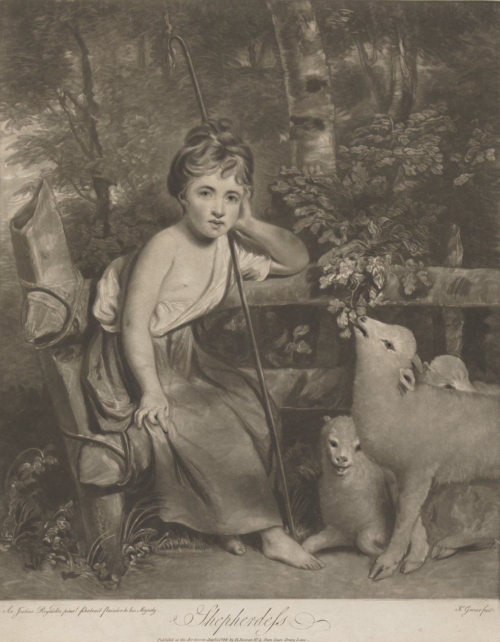 Shepherdess (若い羊飼いとしてのミス・メアリー・パーマー) 作： ジョセフ・グローザー
