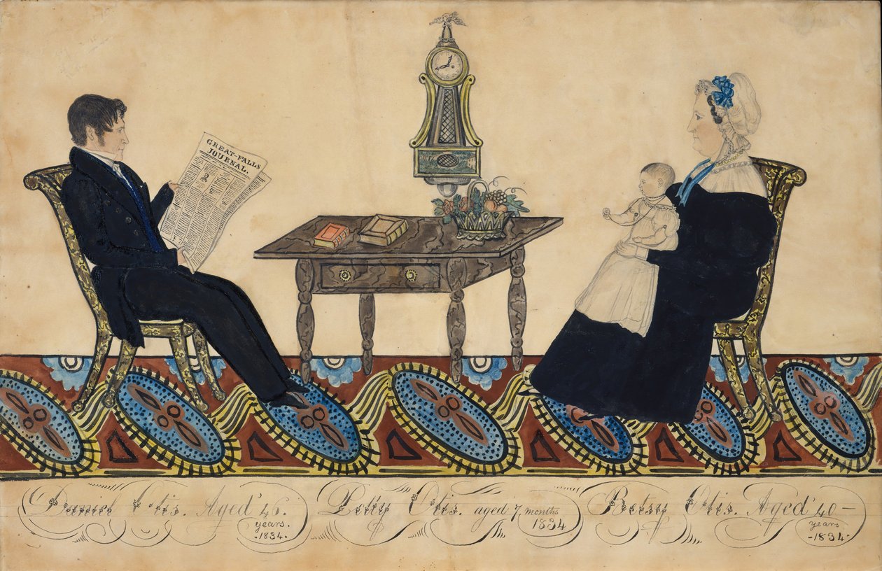 ダニエル・オーティス夫妻とチャイルド、1834年。 作： ジョセフ・H・デイビス
