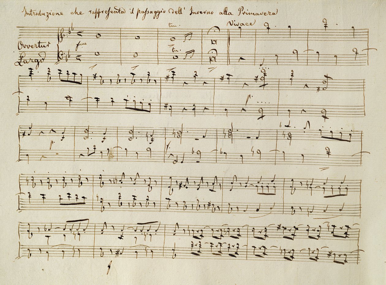 1801年4月に初演されたオラトリオ「The Seasons」の「Spring」のスコアからの新曲 作： ジョセフ・ハイドン