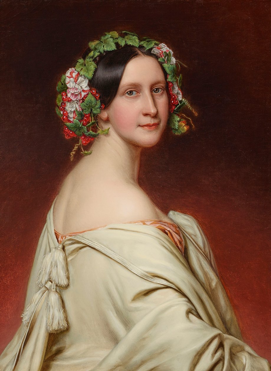 女優シャーロット・フォン・ハーンの肖像 1809-1891, 1850. 作： ヨーゼフ・カール・シュティーラー