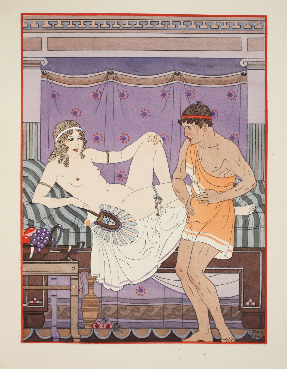 胃の痛み、「ヒポクラテスの作品」、1934年のイラスト 作： ジョゼフ・クーン・レニエ