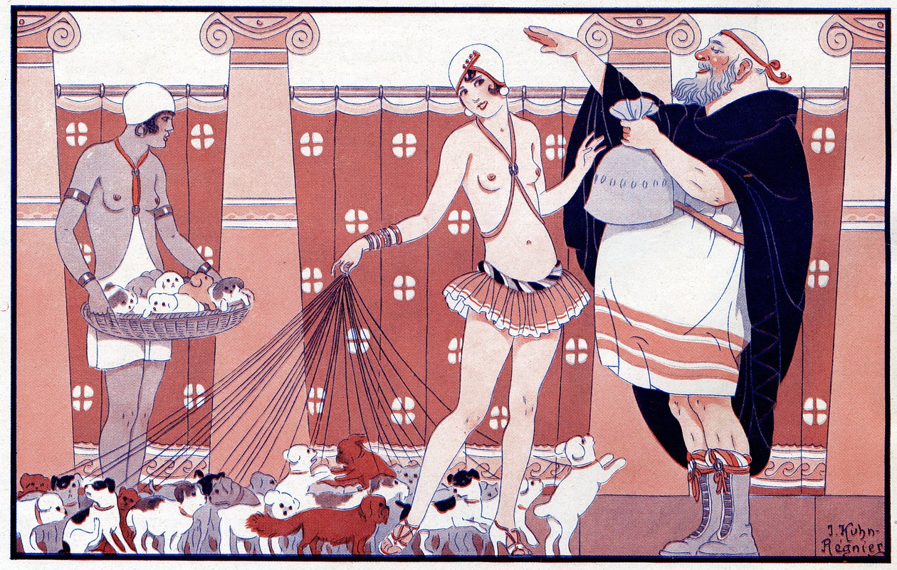 Three PrixFéminins-大家族の小さな古いおばあちゃんの賞-ラヴィパリジェンヌ1919のイラスト 作： ジョゼフ・クーン・レニエ