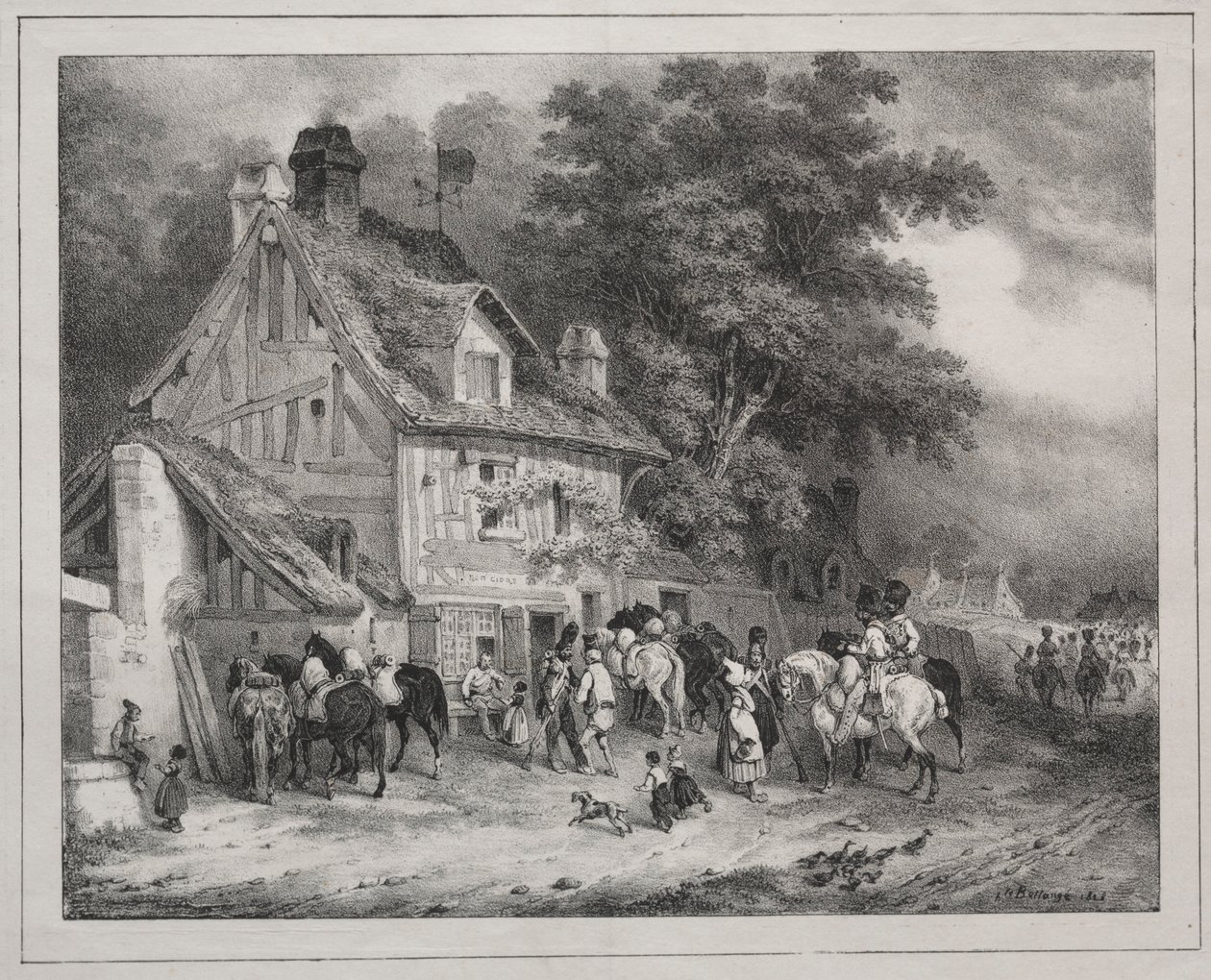 1829年のアルバム：ノルマンディーのお土産、1828年。 作： ジョセフ・ルイ・ヒポリット・ベランジュ