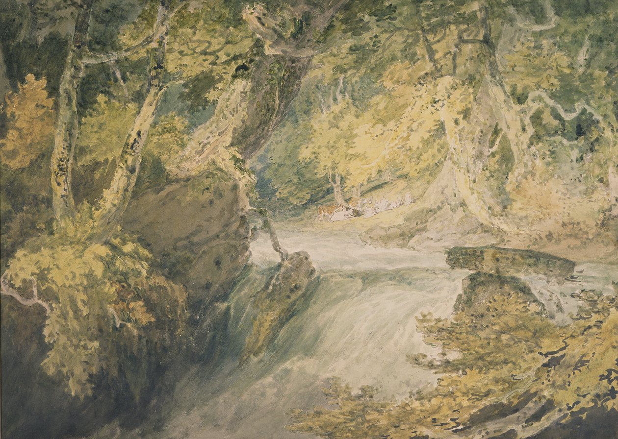 水の流れる川 1796年頃 （紙に水彩） 作： ジョセフ・マロード・ウィリアム・ターナー