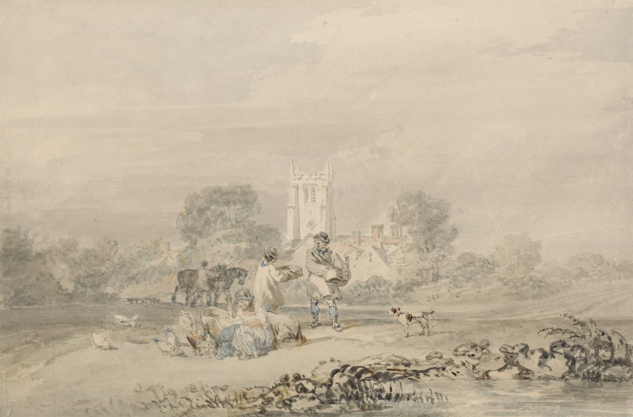 穀物の秋の播種、c.1794（紙の上のグラファイト上の水彩画） 作： ジョセフ・マロード・ウィリアム・ターナー