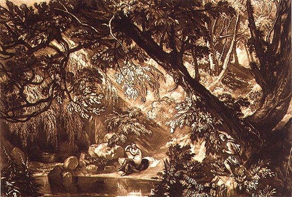F.66.I 「Liber Studiorum」から「AesacusとHesperie」、画家の刻印による 作： ジョセフ・マロード・ウィリアム・ターナー