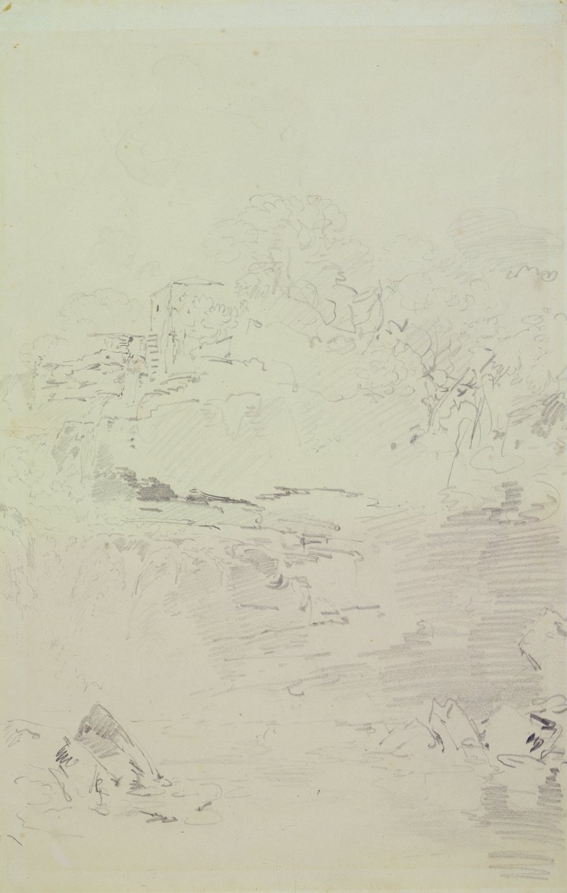 クライド川の滝 1801年頃 （紙に鉛筆 作： ジョセフ・マロード・ウィリアム・ターナー