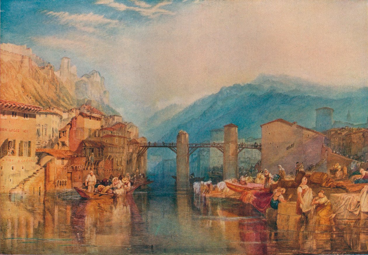 グルノーブル橋、1824年 作： ジョセフ・マロード・ウィリアム・ターナー