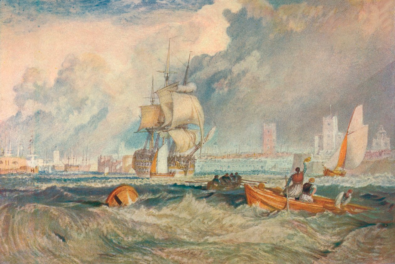 ポーツマス、c1824-5、1905 作： ジョセフ・マロード・ウィリアム・ターナー