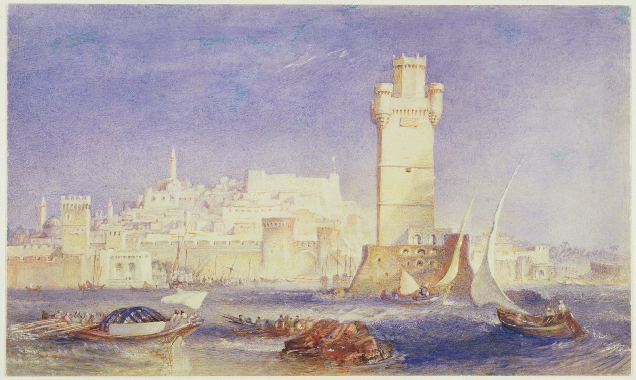 ロードス、c.1823-24（紙にcとボディカラー付き） 作： ジョセフ・マロード・ウィリアム・ターナー