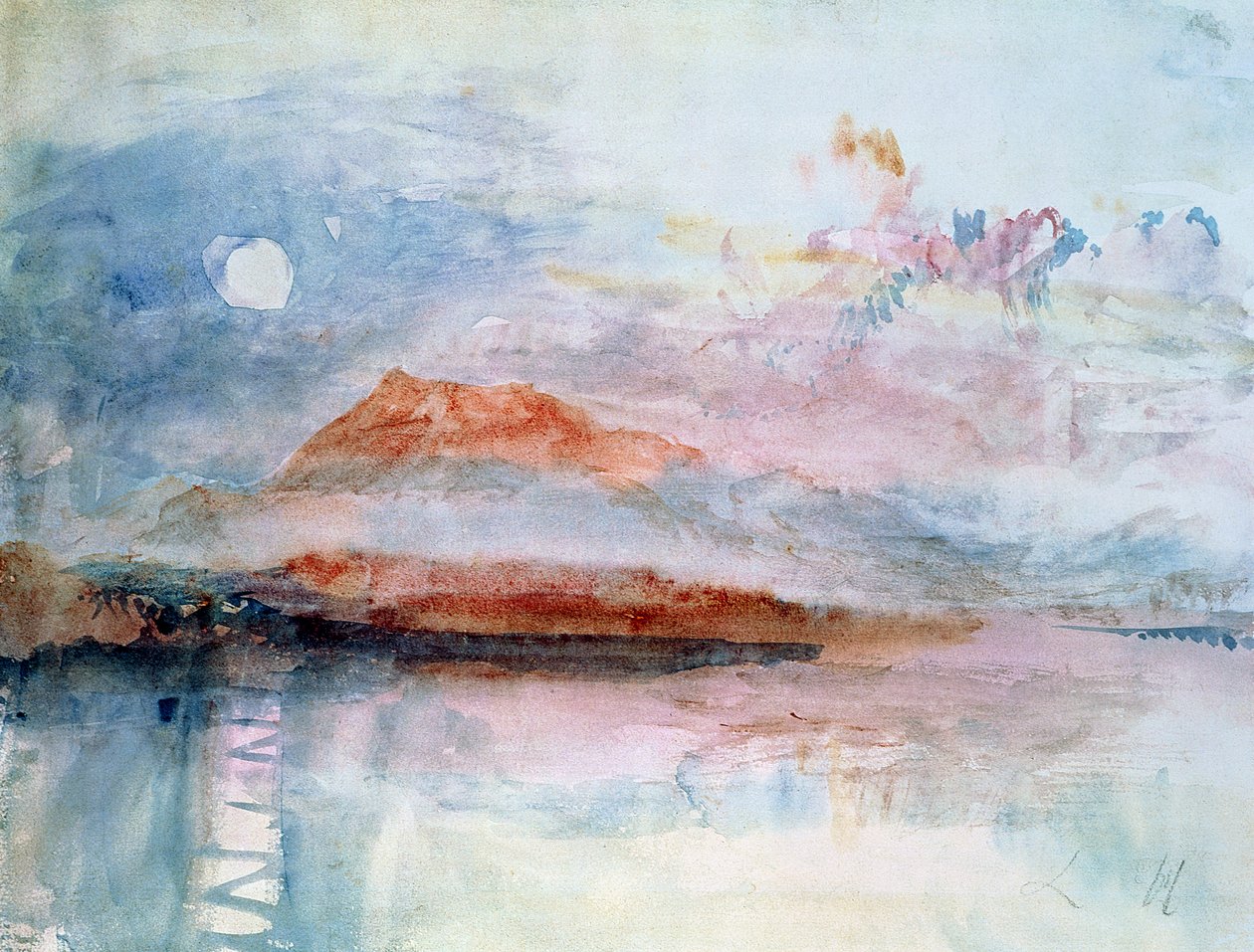 リギ、1830年以降（紙にトイレ） 作： ジョセフ・マロード・ウィリアム・ターナー