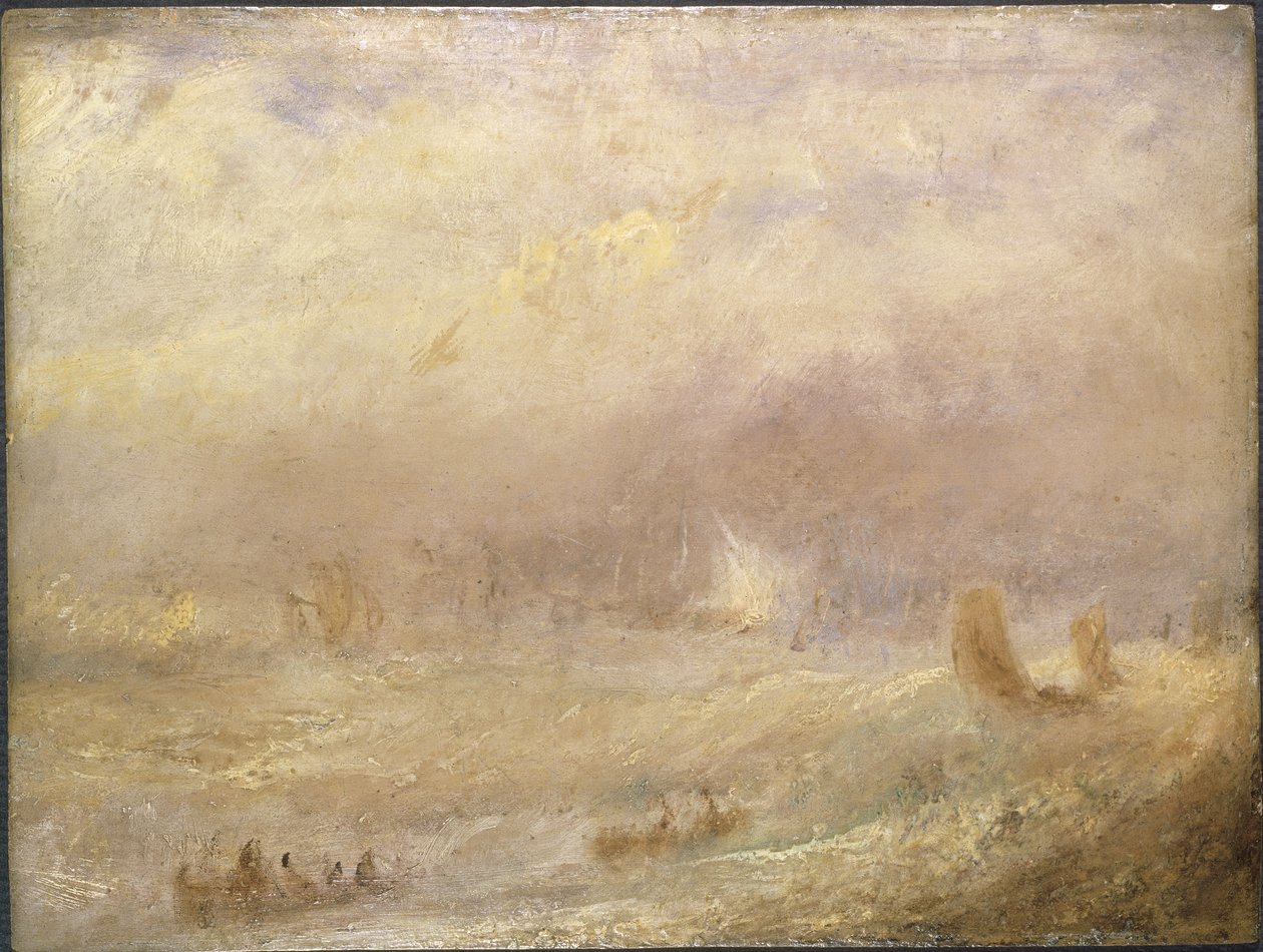 Vue de Deal - View of Deal（ディールの眺め）』ターナー、ジョセフ・マロード・ウィリアム（1775-1851）作。紙に油彩。寸法 : 24,5x32 cm。ストックホルム国立博物館 作： ジョセフ・マロード・ウィリアム・ターナー