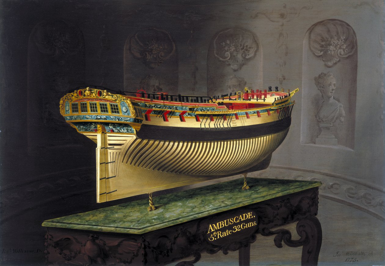 HMS Ambuscade、1775 作： ジョセフ・マーシャル