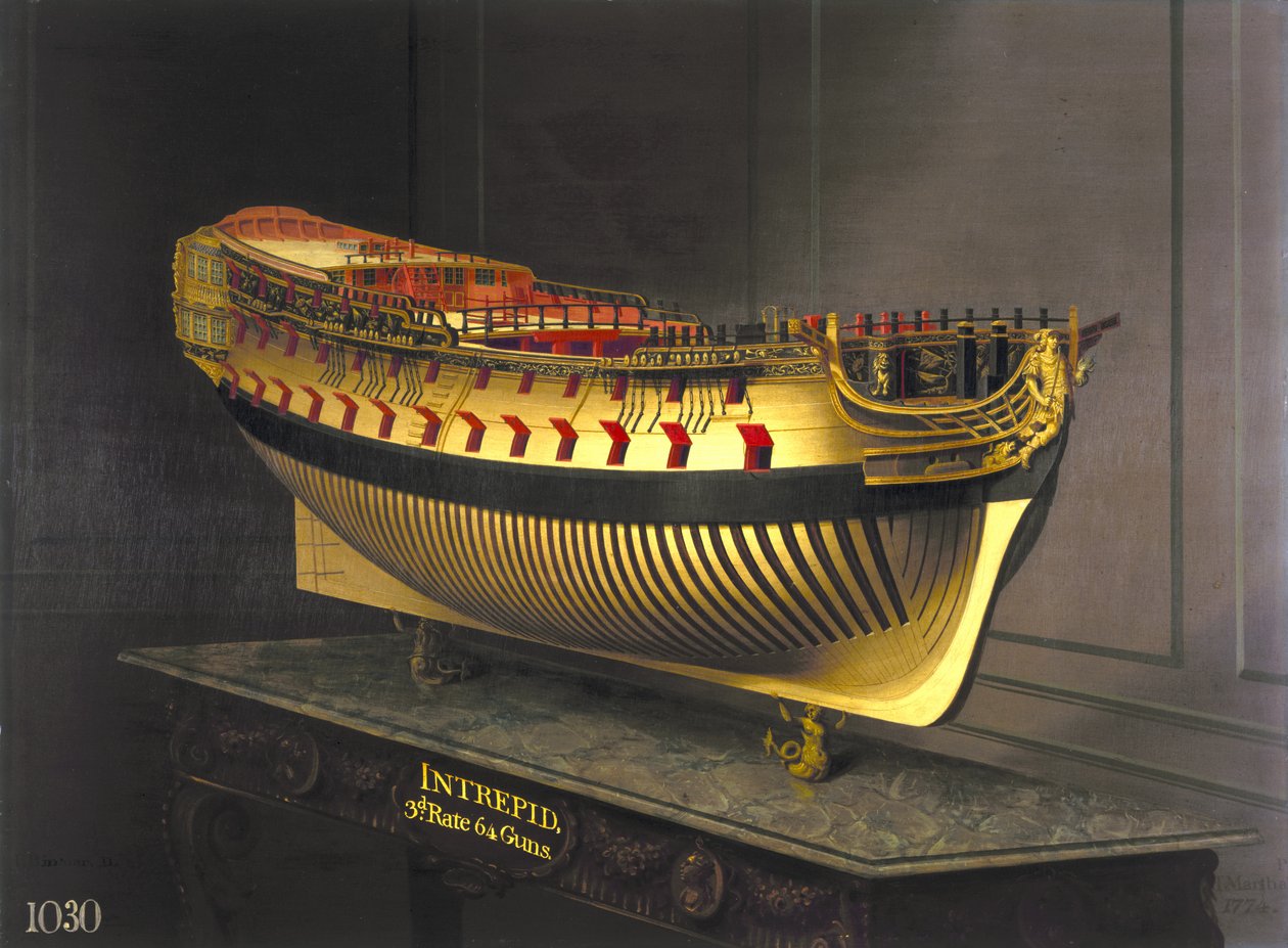 HMSイントレピッド、1773-75 作： ジョセフ・マーシャル