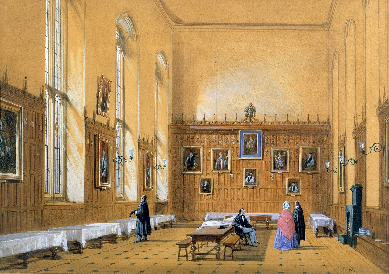 新しい大学ホール、1858 作： ジョセフ・ナッシュ