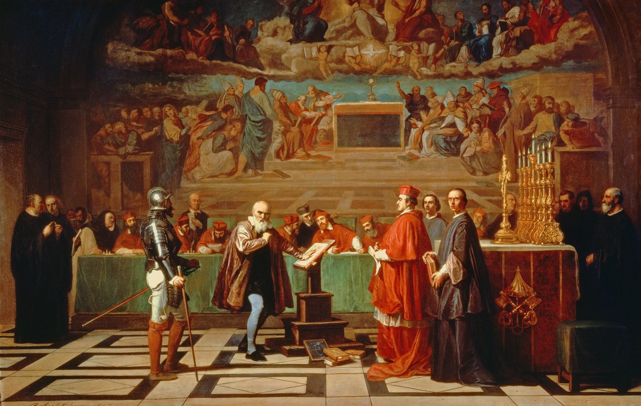 ガリレオガリレイ（1564-1642）、1633年、1847年、バチカンの聖職者 作： ジョセフ・ニコラス・ロバート・フルーリー