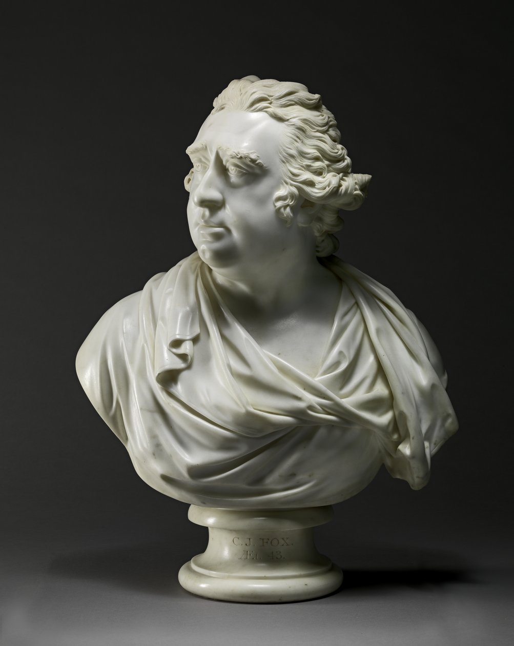 チャールズ・ジェームズ・フォックス（1749-1806）1792（大理石） 作： ジョセフ・ノルケン