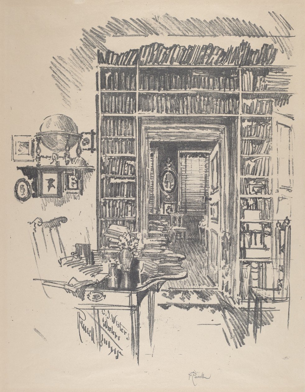 ウィスター博士の書斎、1912年。 作： ジョセフ・ペネル