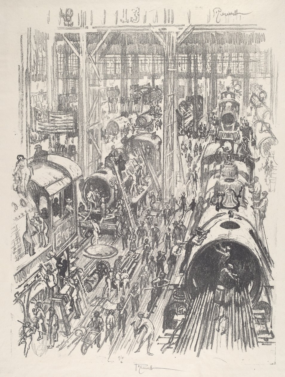 連合国のためにエンジンを作る、1917年。 作： ジョセフ・ペネル