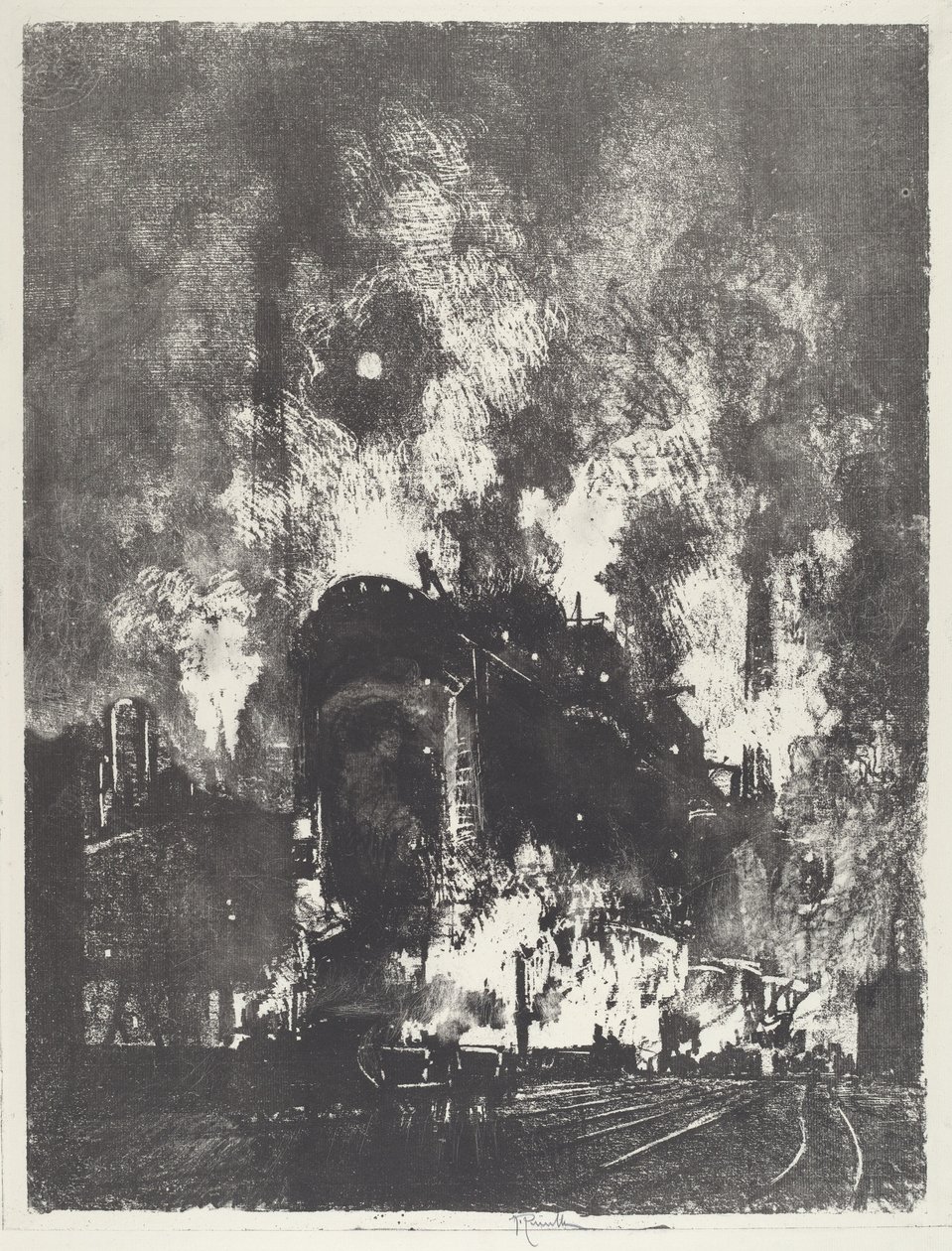 夜の炉、1916年。 作： ジョセフ・ペネル