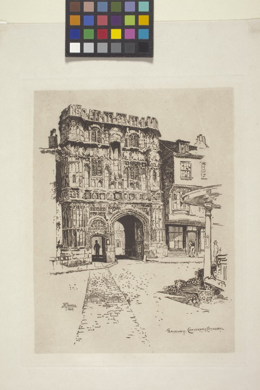 Gateway, Canterbury Cathedral (etching on india paper, chine collé)   1449415   ja       japanese Successfully Translated  Original: Sketched Landscape with Castle in the Distance Translat: Sketched Landscape with Castle in the Distance 1443685 ja japanese 作： ジョセフ・ペネル
