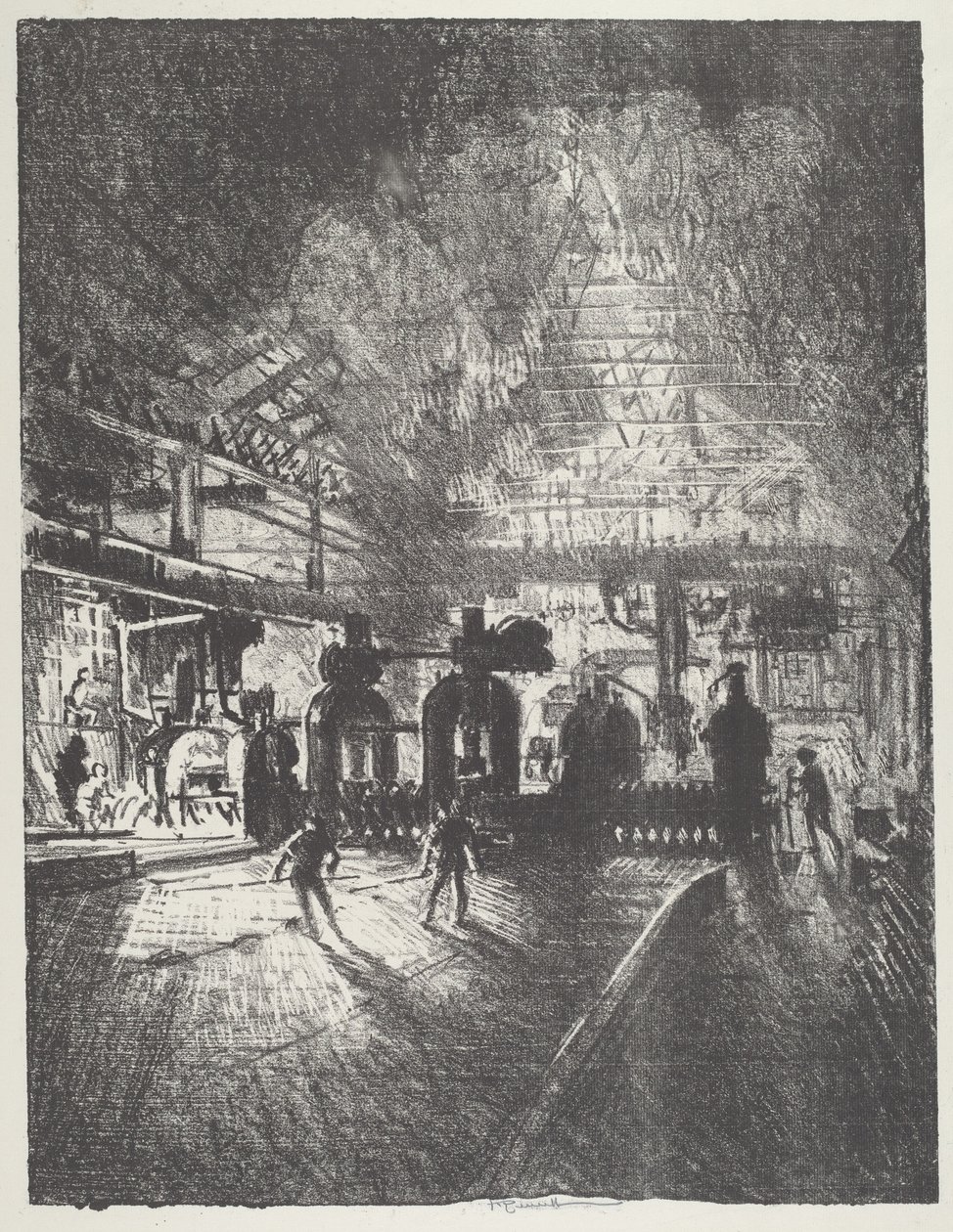 In the Jaws of Death, Rolling Bars for Shells, 1916. 作： ジョセフ・ペネル