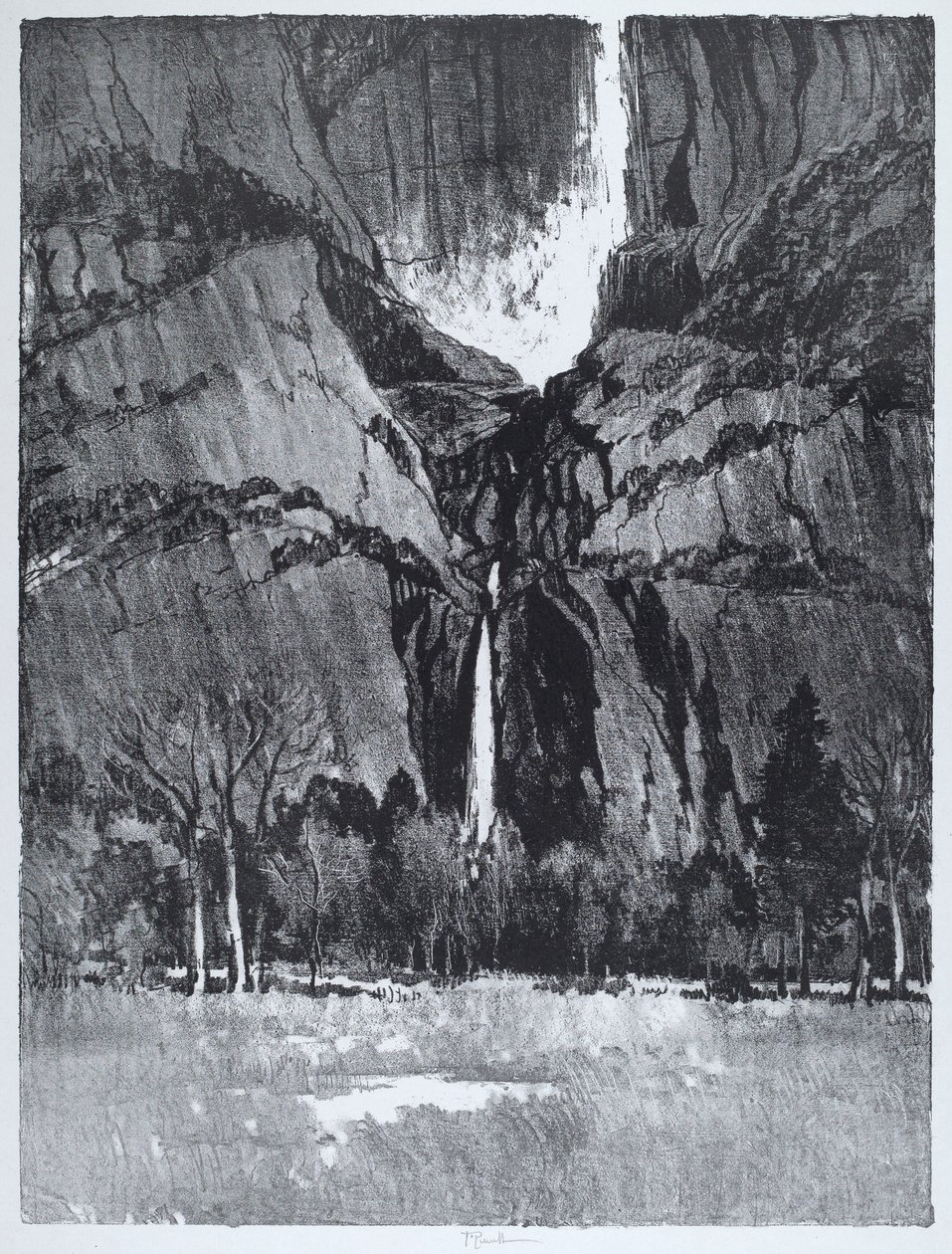 ヨセミテのLower Falls、1912年。 作： ジョセフ・ペネル