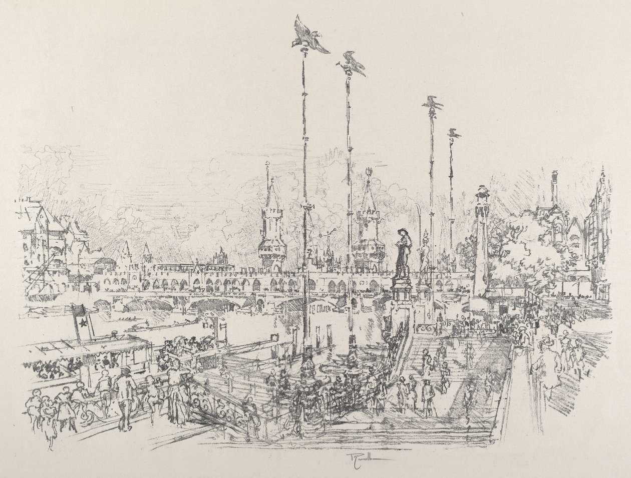 オーバーバウム橋、ベルリン、1921年。 作： ジョセフ・ペネル