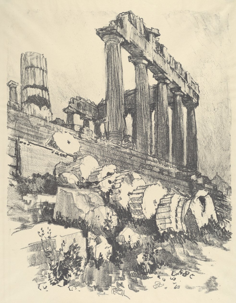The Fallen Column』（アテネ、1913年）。 作： ジョセフ・ペネル
