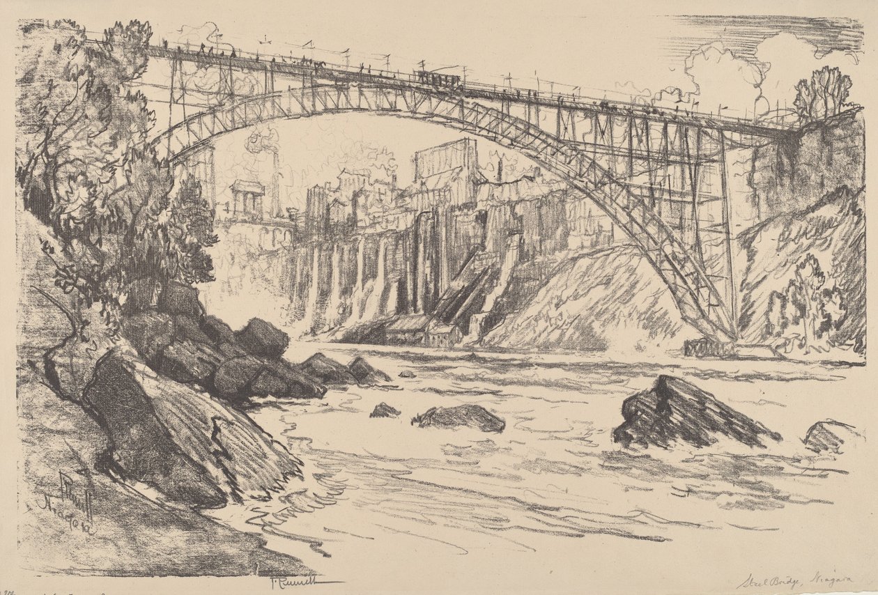 鋼橋、1910 年。 作： ジョセフ・ペネル