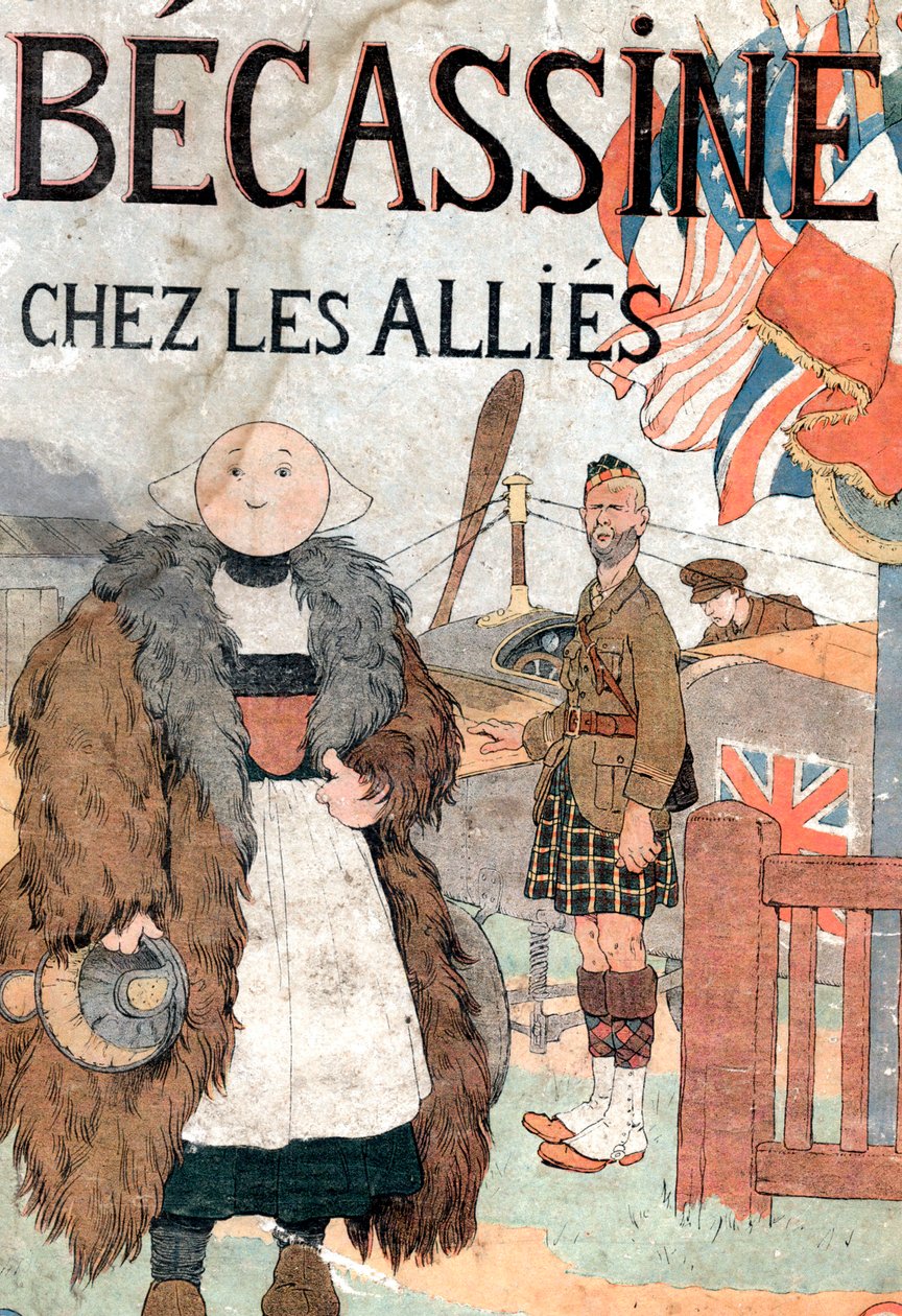 書籍 "Becassine chez les allies "の表紙。 作： ジョセフ・ポーフィーリー・ピンチョン