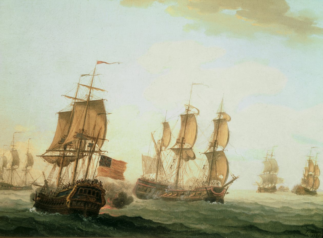英国東インド洋船とフランス軍艦の海戦 作： ジョセフ・ルー