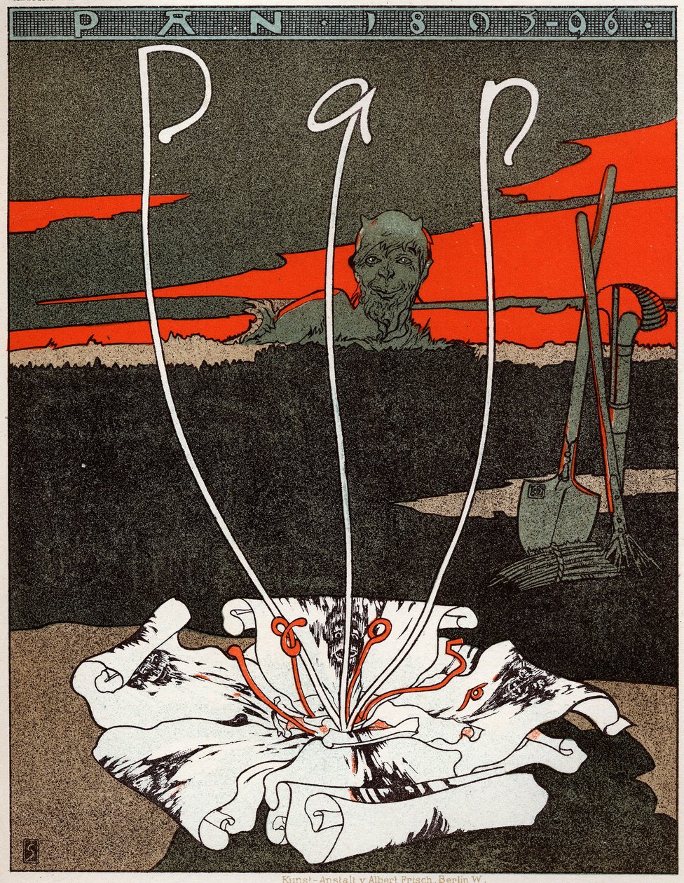 アート。アールヌーボー様式の雑誌「パン」。ジョセフ・サットラーのポスター、ドイツ、1895年頃（ポスター 作： ジョセフ・サトラー