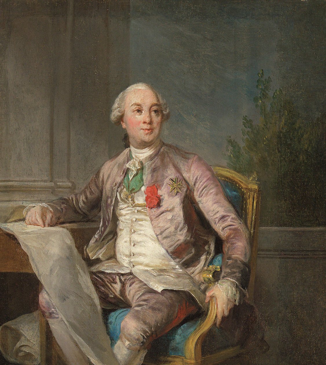 アンジヴィレール伯シャルル＝クロード・ド・フラホー・ド・ラ・ビラードリー（1730-1809）の肖像画の習作（油彩・カンヴァス） 作： ジョセフ・シフレッド（愛称）デュプレッシ