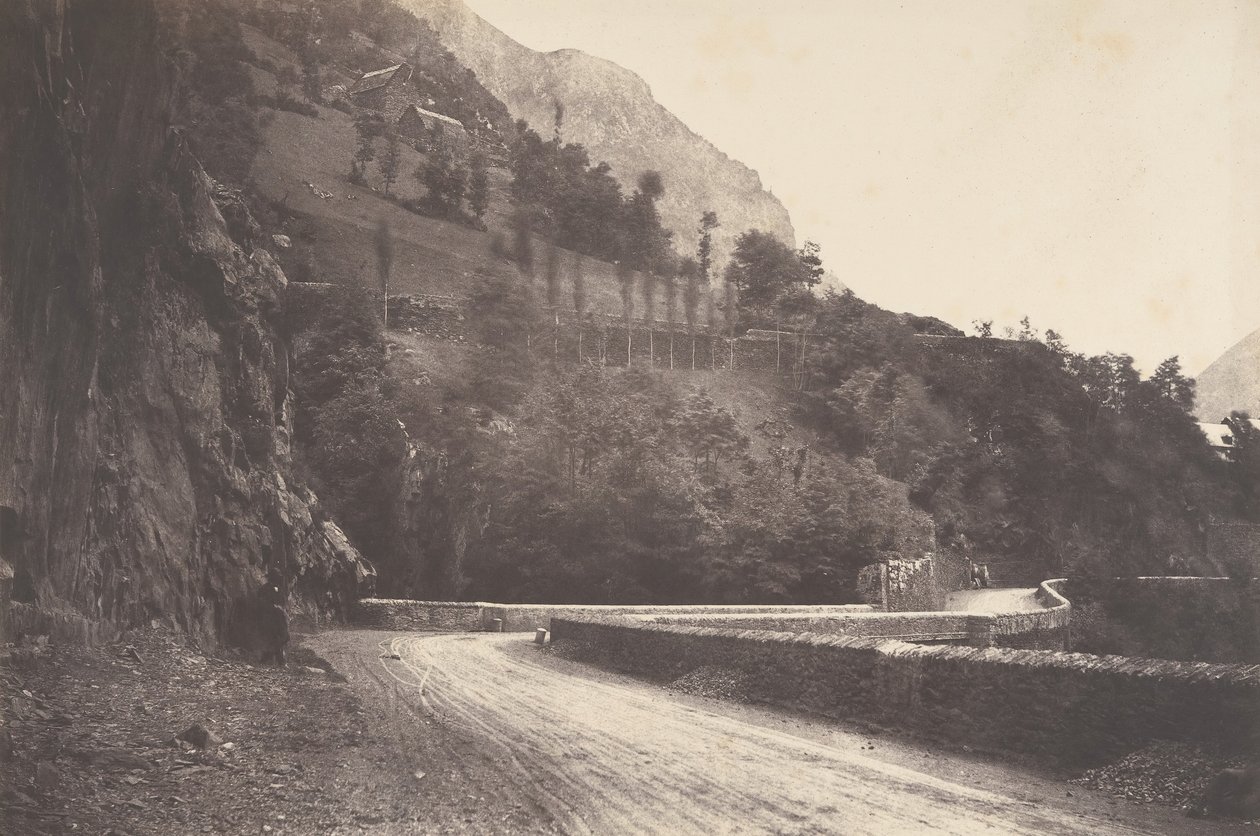 Pierrefitte から Luz St Sauveur への道、1853 年。 作： ジョセフ・ヴィジエ