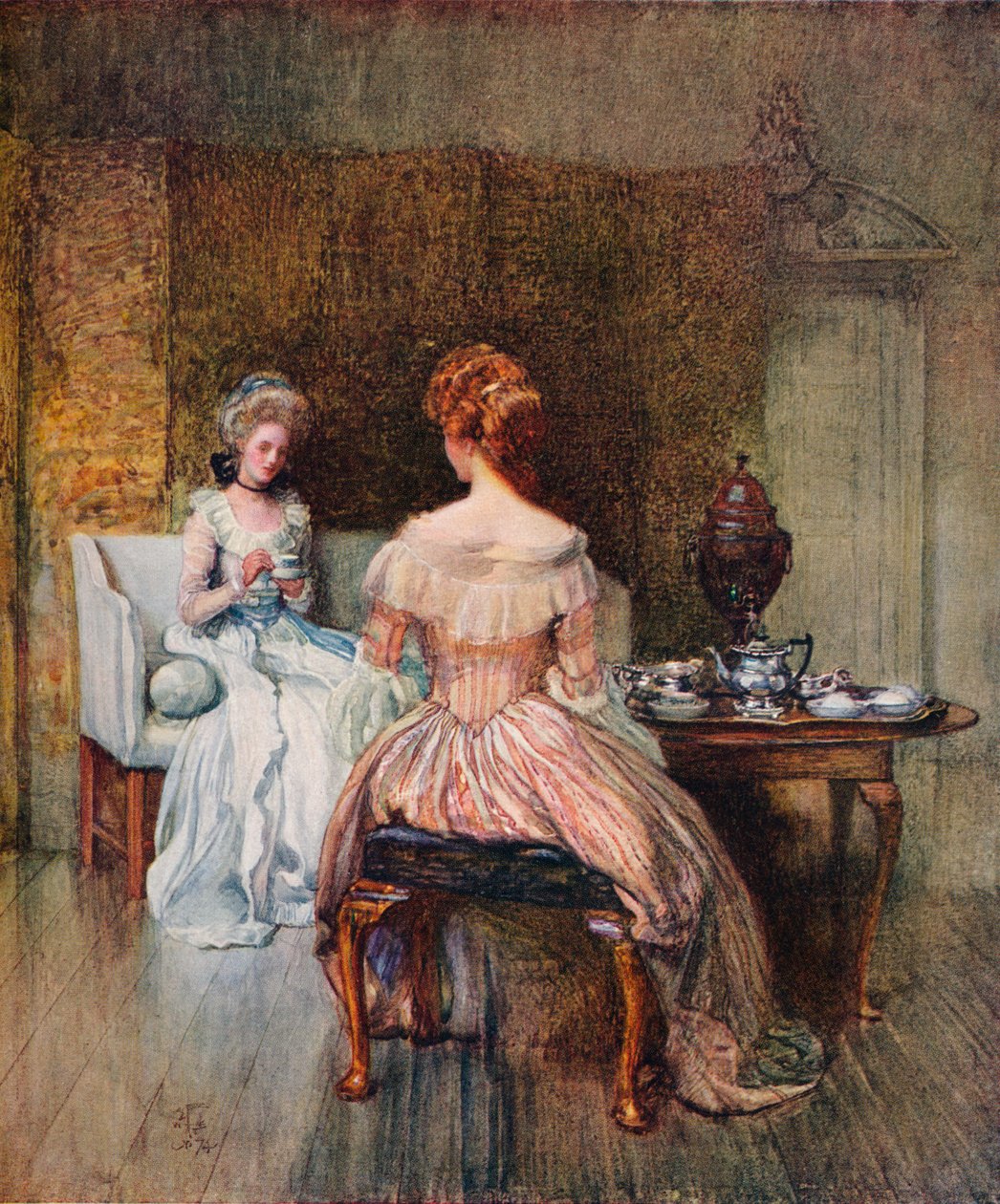ジョルジュの時代のボヘアの料理、c1870 作： ジョセフ・ウォルター・ウェスト