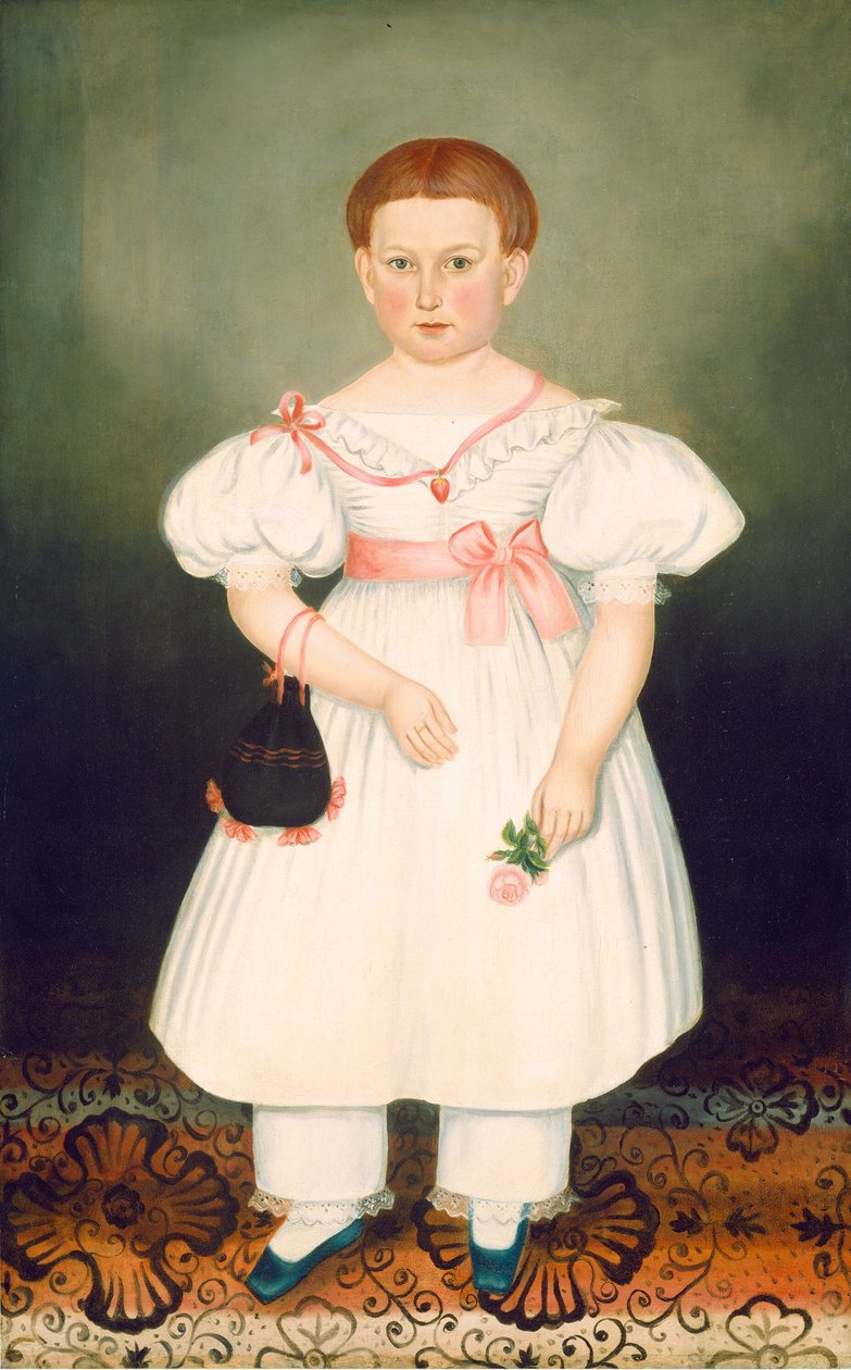 レチクルとバラを持つ少女、c。 1840年。 作： ジョセフ・ホワイティング・ストック