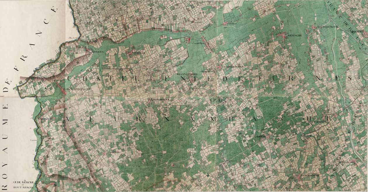 日本語: スタヴェレの地図 - ベルギー、ロエスブルージュ ハリンゲ (スタヴェレ)、ジョセフ デ フェラーリス (1726 – 1814) 作 作： ジョゼフ・ジャン・フランソワ