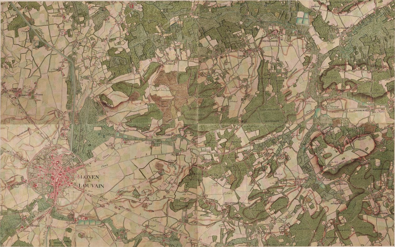 Loven ouLouvainの地図-Leuven 作： ジョゼフ・ジャン・フランソワ
