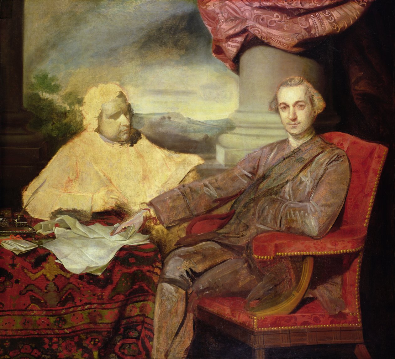 ロッキングハム卿（1730-82）とエドマンドバーク（1729-97）の肖像c.1766 作： ジョシュア・レイノルズ
