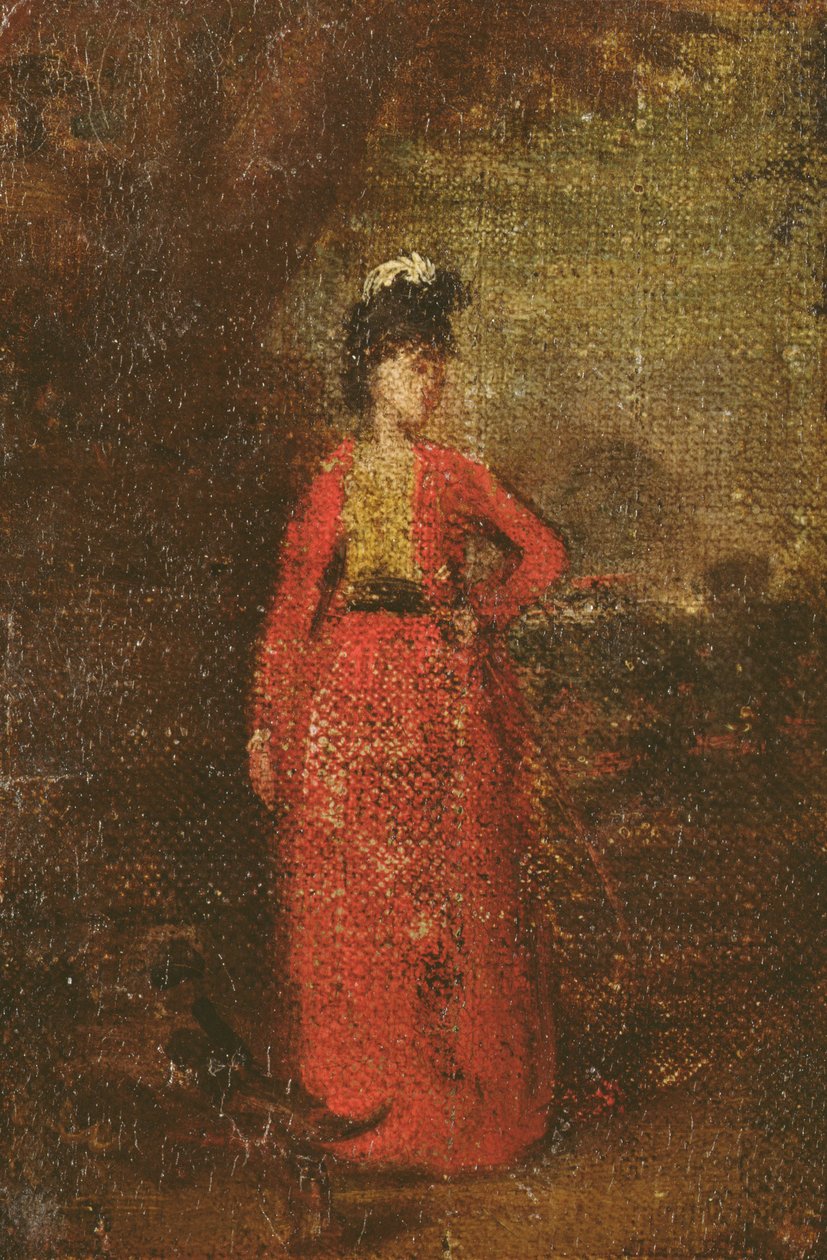 Lady Worsleyのスケッチ、c.1776（パネルに置かれたキャンバスに油彩）（679を参照） 作： ジョシュア・レイノルズ