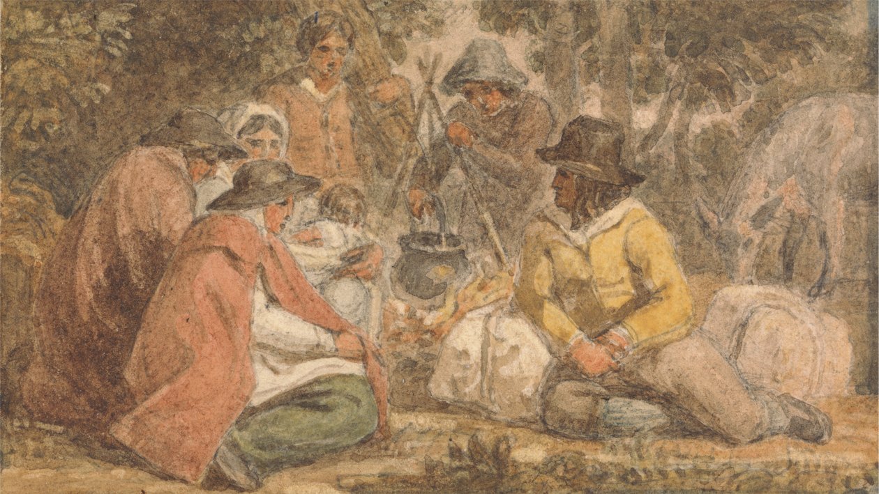 Povo do campo reunido em torno de uma panela 作： ジョシュア・クリスタル
