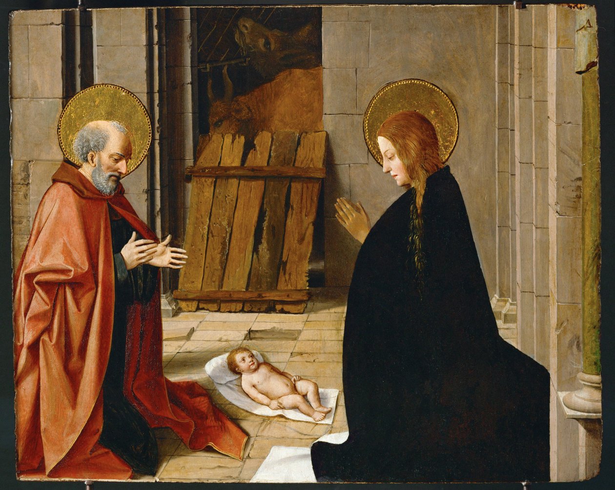 キリスト降誕像 1500年頃 木版画 作： Josse (fl.1493-1508) 配達インク