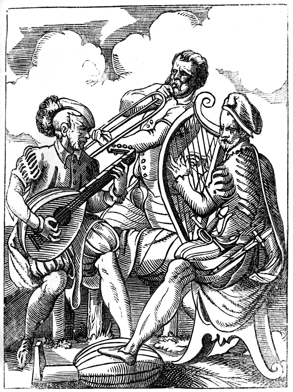 ギタリスト、ルテニスト、トロンボーン奏者、16世紀1849年。 作： ヨーストアンマン