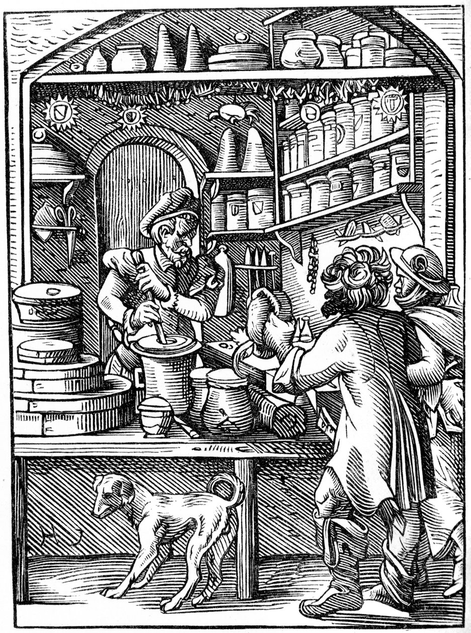 薬剤師、16世紀1849年。 作： ヨーストアンマン