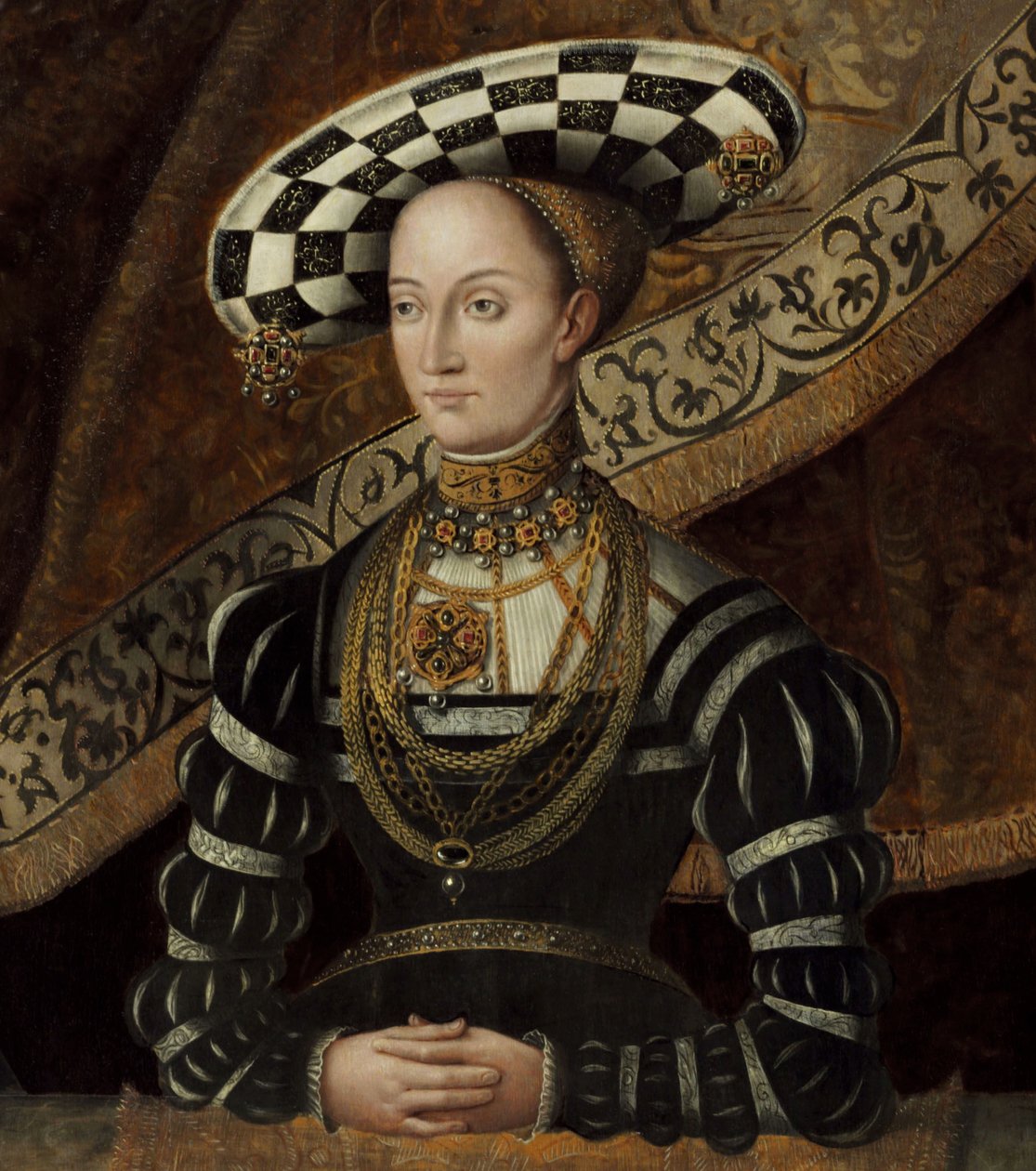 ドイツ語：Doppelbildnis Philipps des Großmütigen und seine Frau Christine, geborene Herzog von Sachsen フィリップス・デ・グロスミュンティゲンとその妻クリスティーネの二重肖像画 作： ヨスト・ヴォム・ホフ